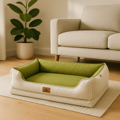 panier-petit-chien-anti-stress-orthopédique-déhoussable et lavable en machine-100% imperméable et résistant aux griffes-avec rebords rembourrés 100% coton haute densité-design-ergonomique et apaisant pour petit chien et chiot