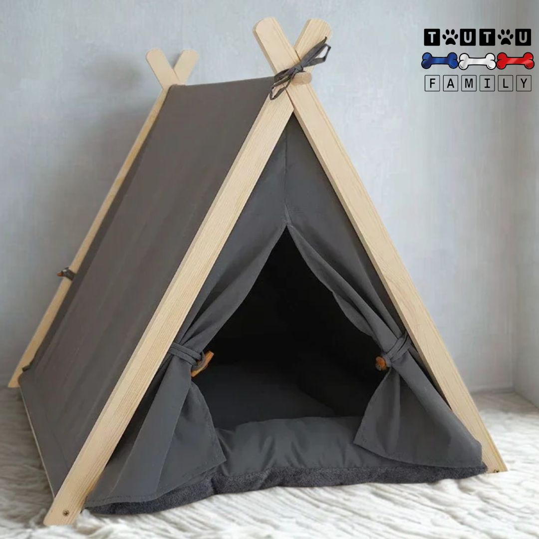 tente-pour-chien-grise-avec-son-coussin-100%-coton-chaud-et-épais-pour-chien-de-petites-race-jusqu'à-9-kg-teckel-schnauzer-nain-caniche-nain-bichon-frisé-cairn-terrier-jack-Russell-pinsher-nain-coton-de-tuléar-shih-tzu-loulou-de-poméranie-westie-lhassa-aspo-yorshire-affenpinscher-papillon-terrier-australien-petit-brabançon