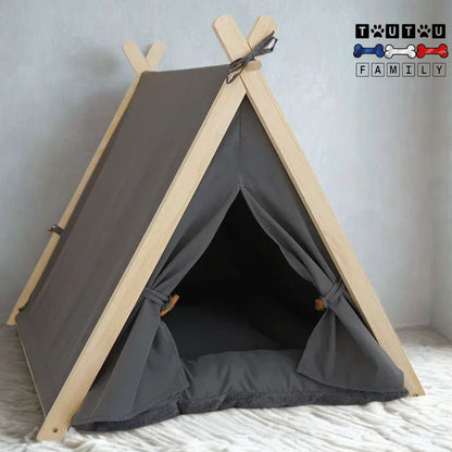 tente-pour-chien-grise-avec-son-coussin-100%-coton-chaud-et-épais-pour-chien-de-petites-race-jusqu'à-9-kg-teckel-schnauzer-nain-caniche-nain-bichon-frisé-cairn-terrier-jack-Russell-pinsher-nain-coton-de-tuléar-shih-tzu-loulou-de-poméranie-westie-lhassa-aspo-yorshire-affenpinscher-papillon-terrier-australien-petit-brabançon